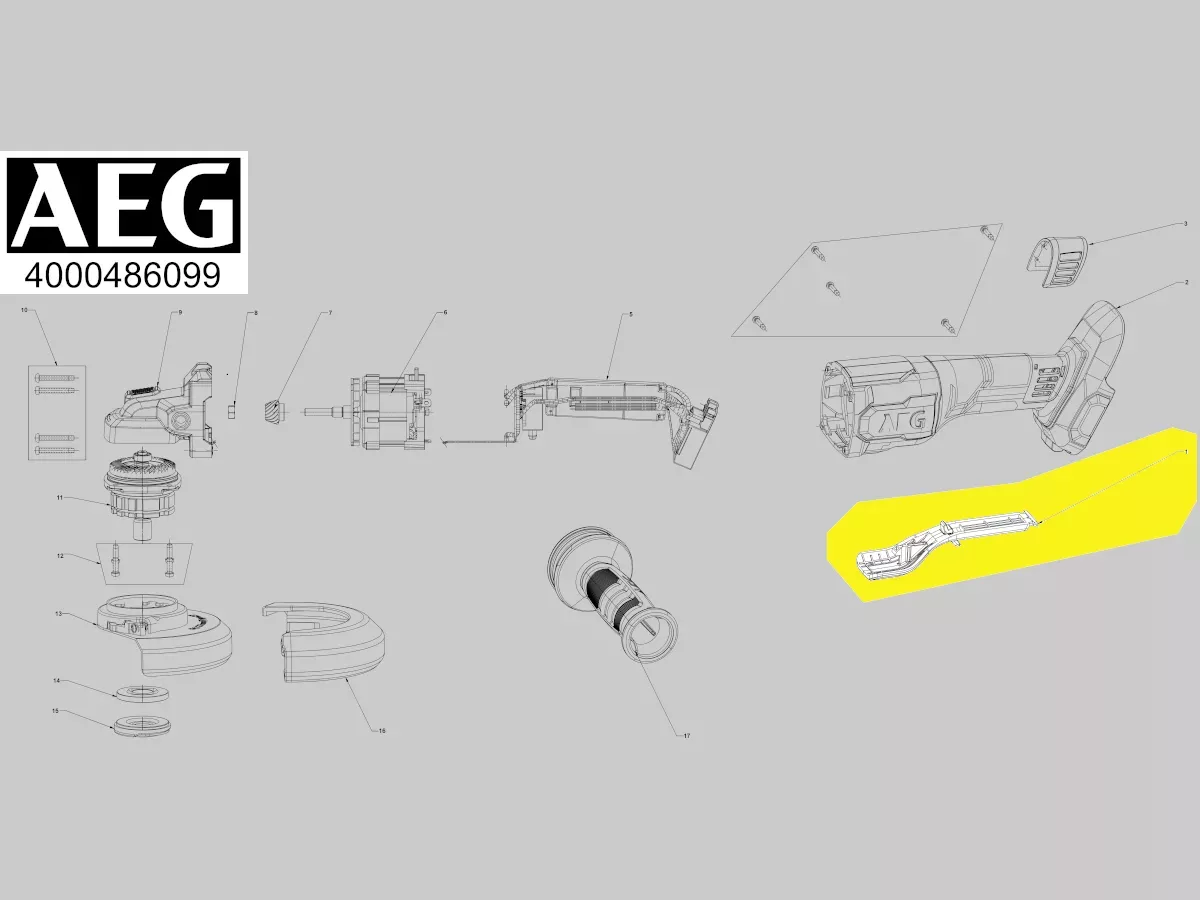 poussoir interrupteur réf. 4931494576 AEG